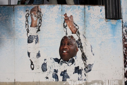 Anciennne affiche de campagne de Laurent Gbagbo de Clara Sanchiz cc